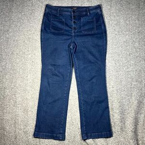 NYDJ Jeans Women 10 Blue Marilyn Straight Lift Tuck Stretch High Rise Button Fly